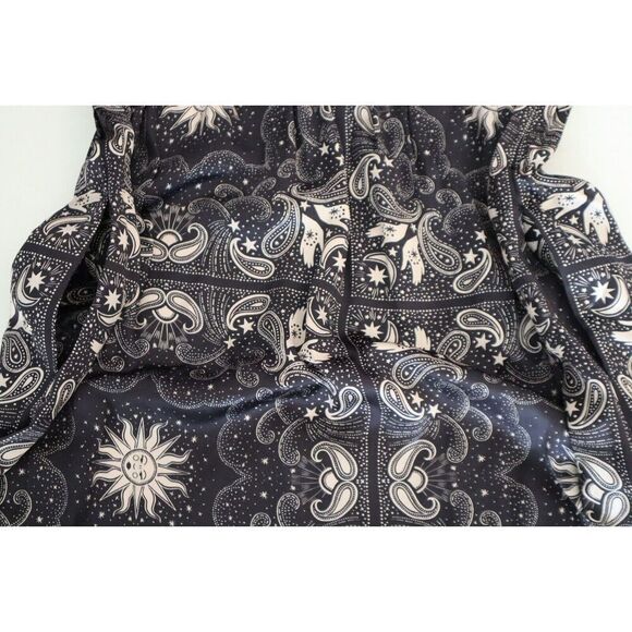 Johnny Was Workshop Women's Sz S Black Sun & Moon Silk Garnet Field Dress - Picture 9 of 11